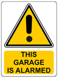 AL063 THIS GARAGE IS ALARMED Digital Metal Aluminium Plaque Sign Door Gate House