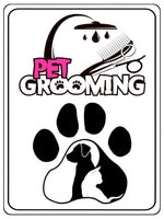 1393 PET GROOMING Metal Aluminium Plaque Sign Door gate Wall Gate Dog Cat