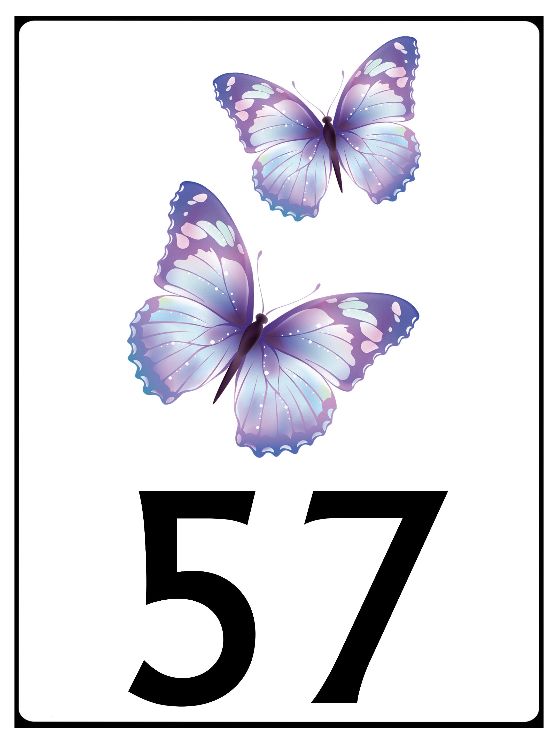 539 Custom Personalised Number Address Butterflies House Metal Aluminium Sign Plaque For Door Wall