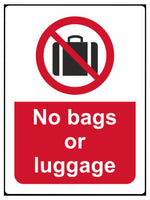 520 No bags or luggage Safety Metal Aluminium Plaque Sign Door Wall Pub Shop Bar