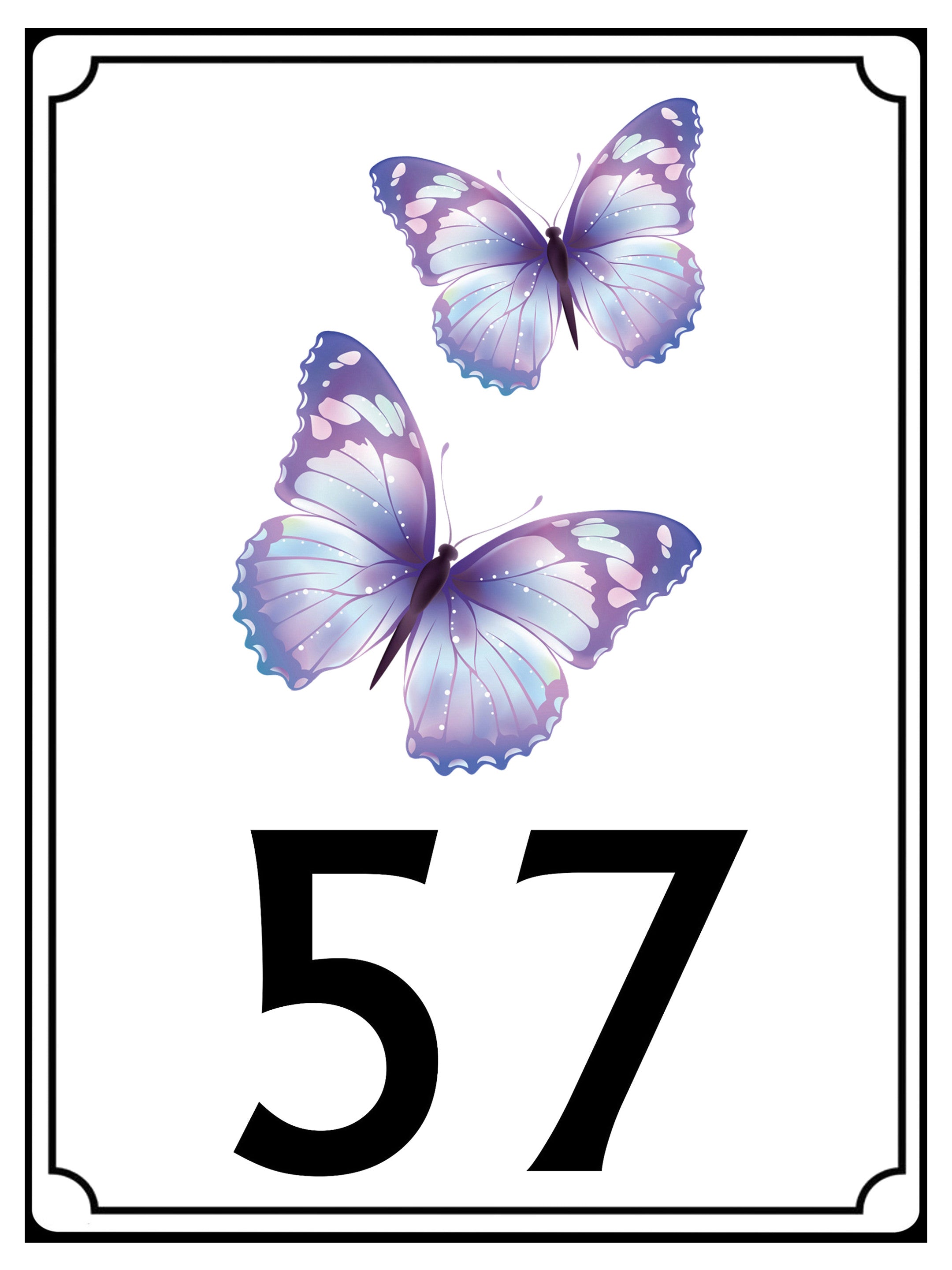 540 Custom Personalised Number Address Butterflies House Metal Aluminium Sign Plaque For Door Wall