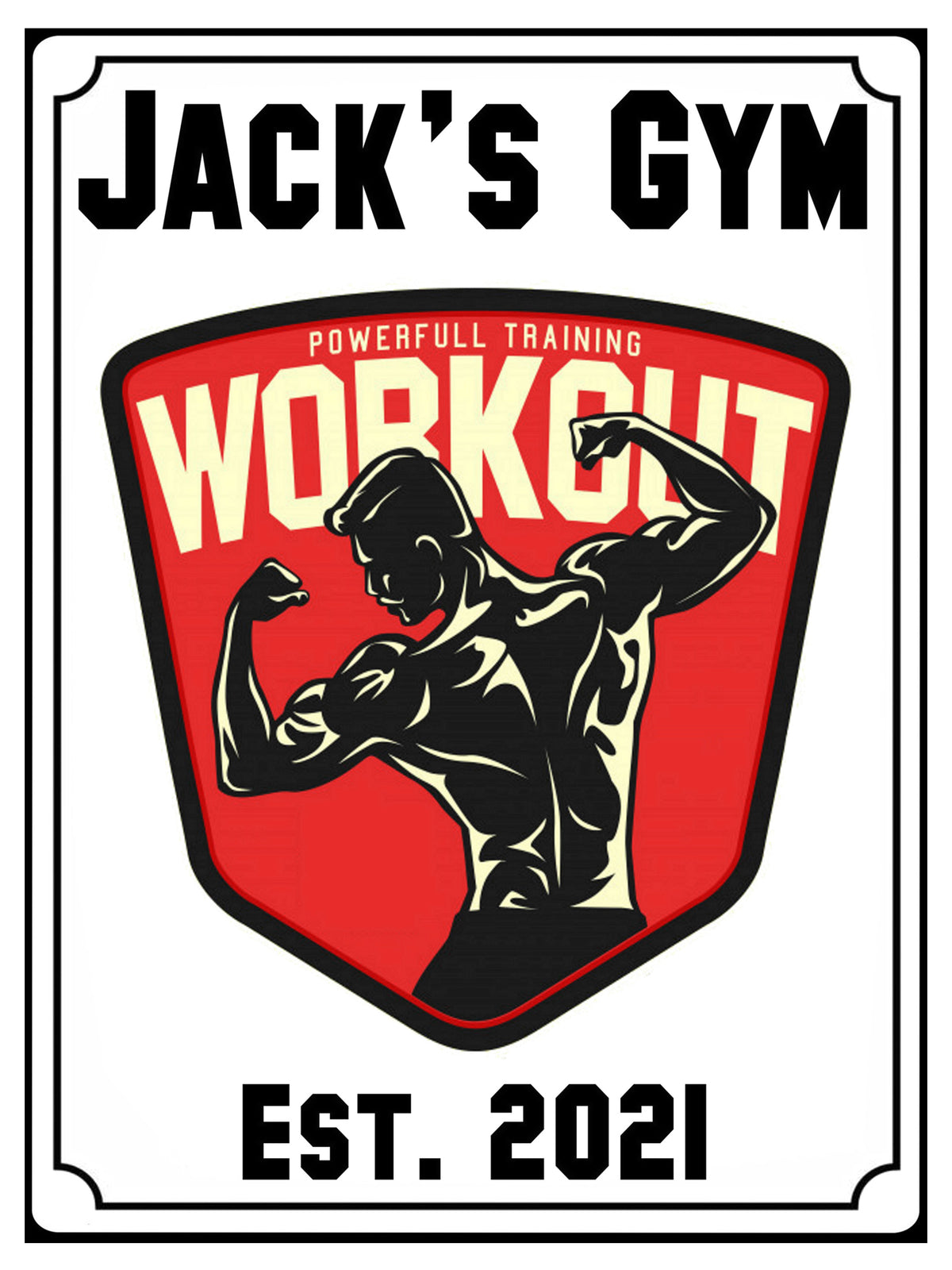 515 Custom Personalised Gym Name Metal Aluminium Sign Plaque Fitness Door Wall