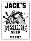 458 Custom Personalised Fishing Shed Metal Aluminium Sign Plaque For Door Garden