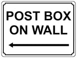 1373 POST BOX ON WALL Arrow Left Metal Aluminium Plaque Sign House Office Door