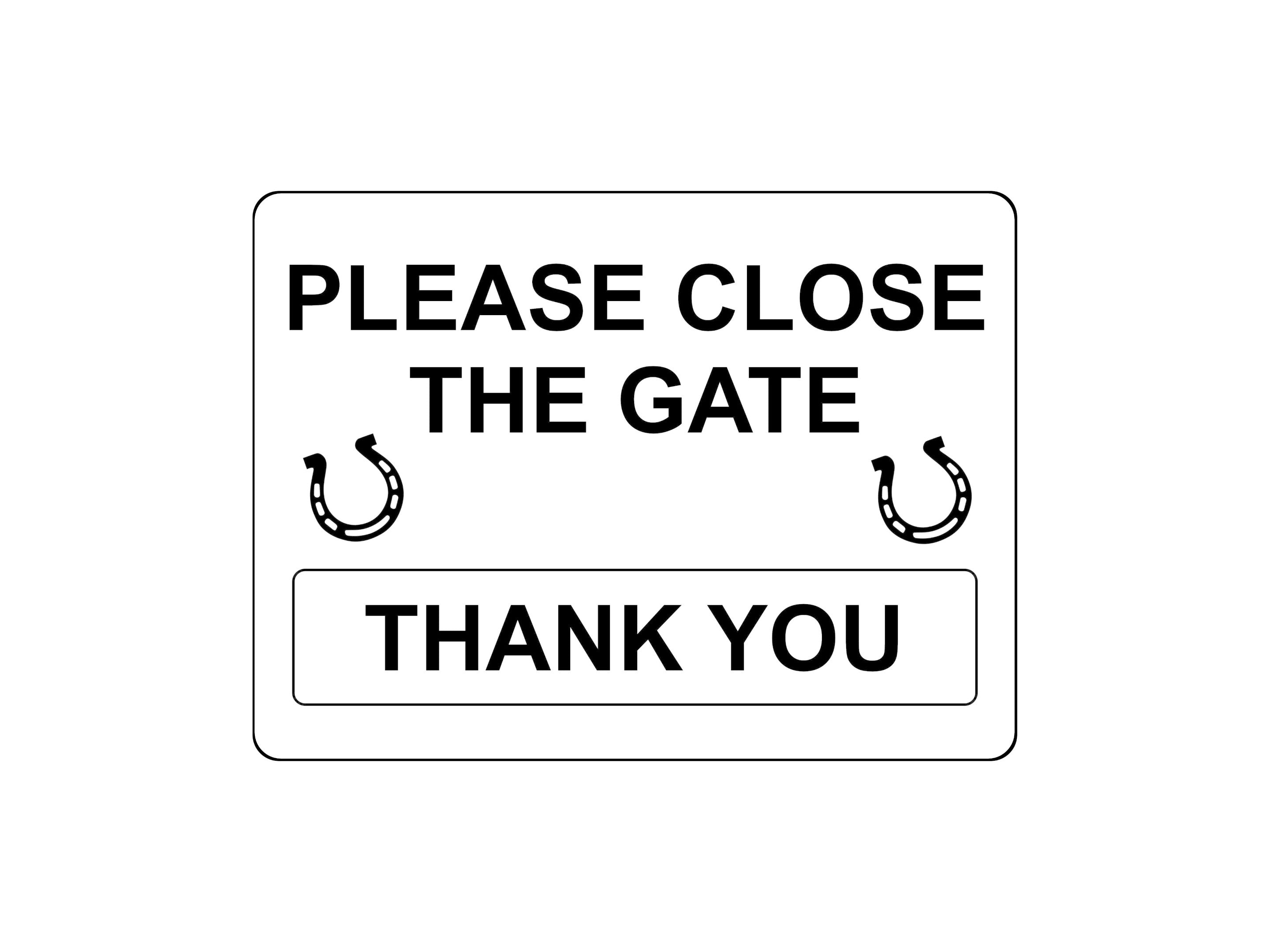 1712 PLEASE CLOSE THE GATE Horse Pony Stable Door Metal Aluminium Plaque Sign
