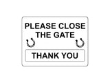 1712 PLEASE CLOSE THE GATE Horse Pony Stable Door Metal Aluminium Plaque Sign