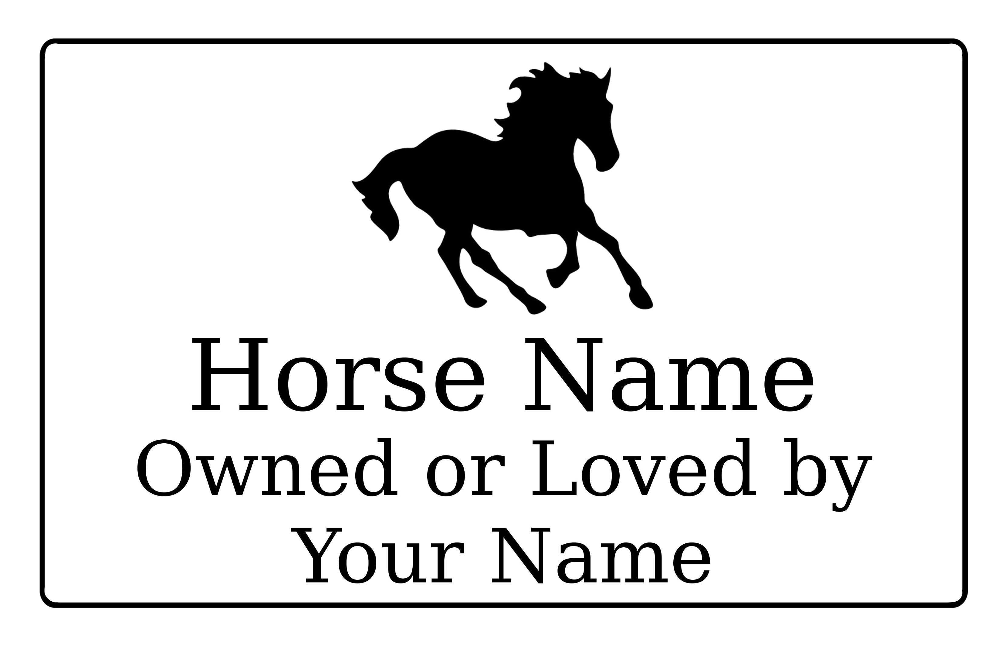 Custom Personalised Horse Name Metal Aluminium Plaque Sign For Stable Door