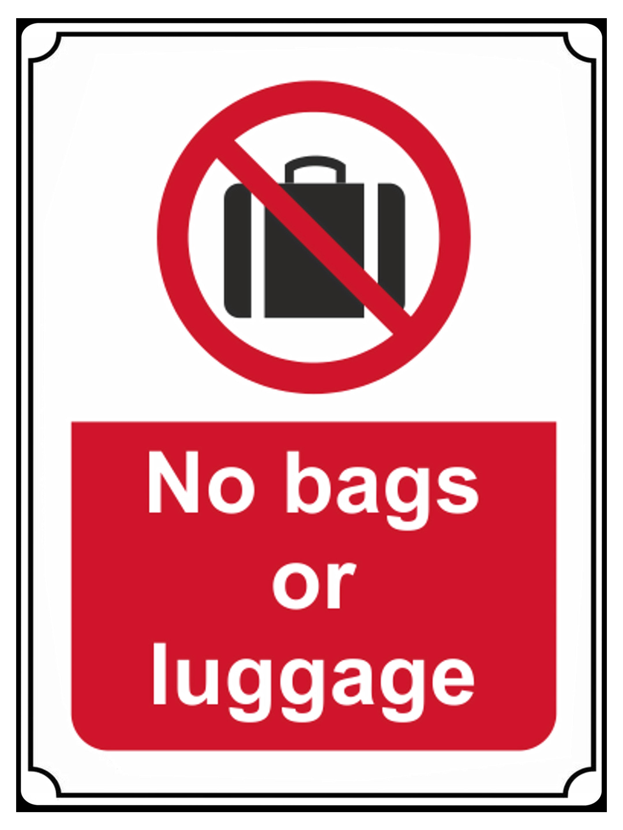 521 No bags or luggage Safety Metal Aluminium Plaque Sign Door Wall Pub Shop Bar