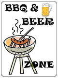 883 BBQ & BEER ZONE Metal Aluminium Plaque Sign Door Gate House Bar Pub Garden