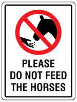 761 PLEASE DO NOT FEED THE HORSES Metal Aluminium Door Sign Plaque Stable Pony