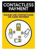 1609 CONTACTLESS PAYMENT OR CARD Metal Aluminium Plaque Sign Shop Bar Restaurant