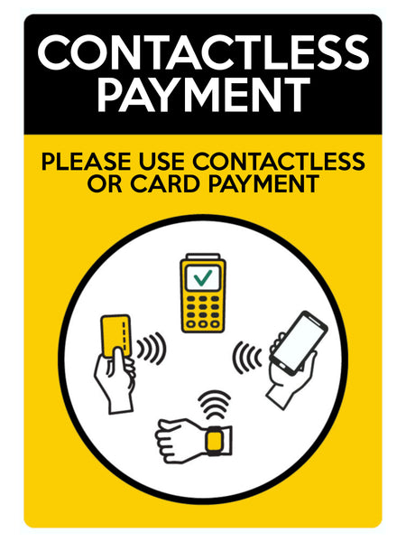 1609 CONTACTLESS PAYMENT OR CARD Metal Aluminium Plaque Sign Shop Bar Restaurant