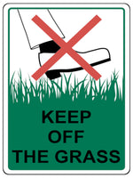 1298 KEEP OFF THE GRASS Metal Aluminium Plaque Sign Shed Garden Lawn