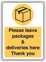 765 PLEASE LEAVE PACKAGES & DELIVERIES Metal Aluminium Plaque Sign Door Letters Parcel House