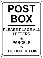 1094 POST BOX LETTERS & PARCELS Metal Aluminium Plaque Sign Door House Office