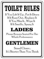 750 TOILET RULES Funny Metal Aluminium Plaque Sign For Door Wall House Office