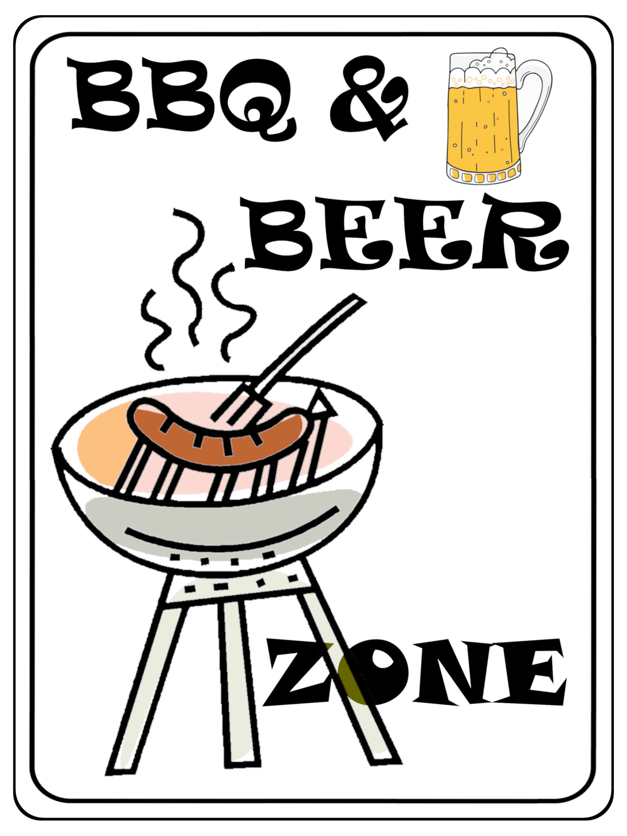 884 BBQ & BEER ZONE Metal Aluminium Plaque Sign Door Gate House Bar Pub Garden