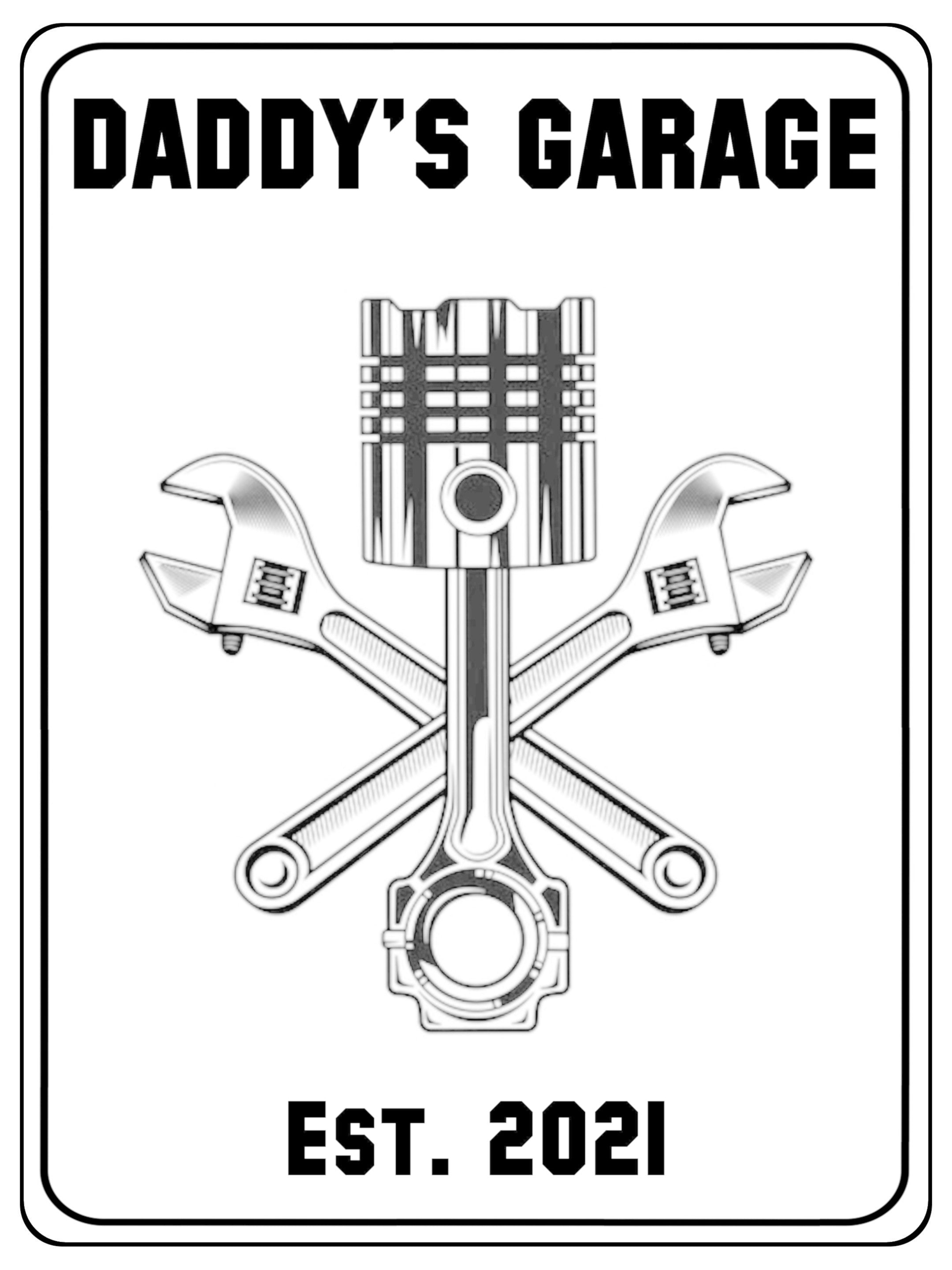704 Custom Personalised DADDY'S GARAGE Car Metal Aluminium Sign Plaque Door Wall Gate