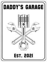 704 Custom Personalised DADDY'S GARAGE Car Metal Aluminium Sign Plaque Door Wall Gate