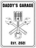 704 Custom Personalised DADDY'S GARAGE Car Metal Aluminium Sign Plaque Door Wall Gate