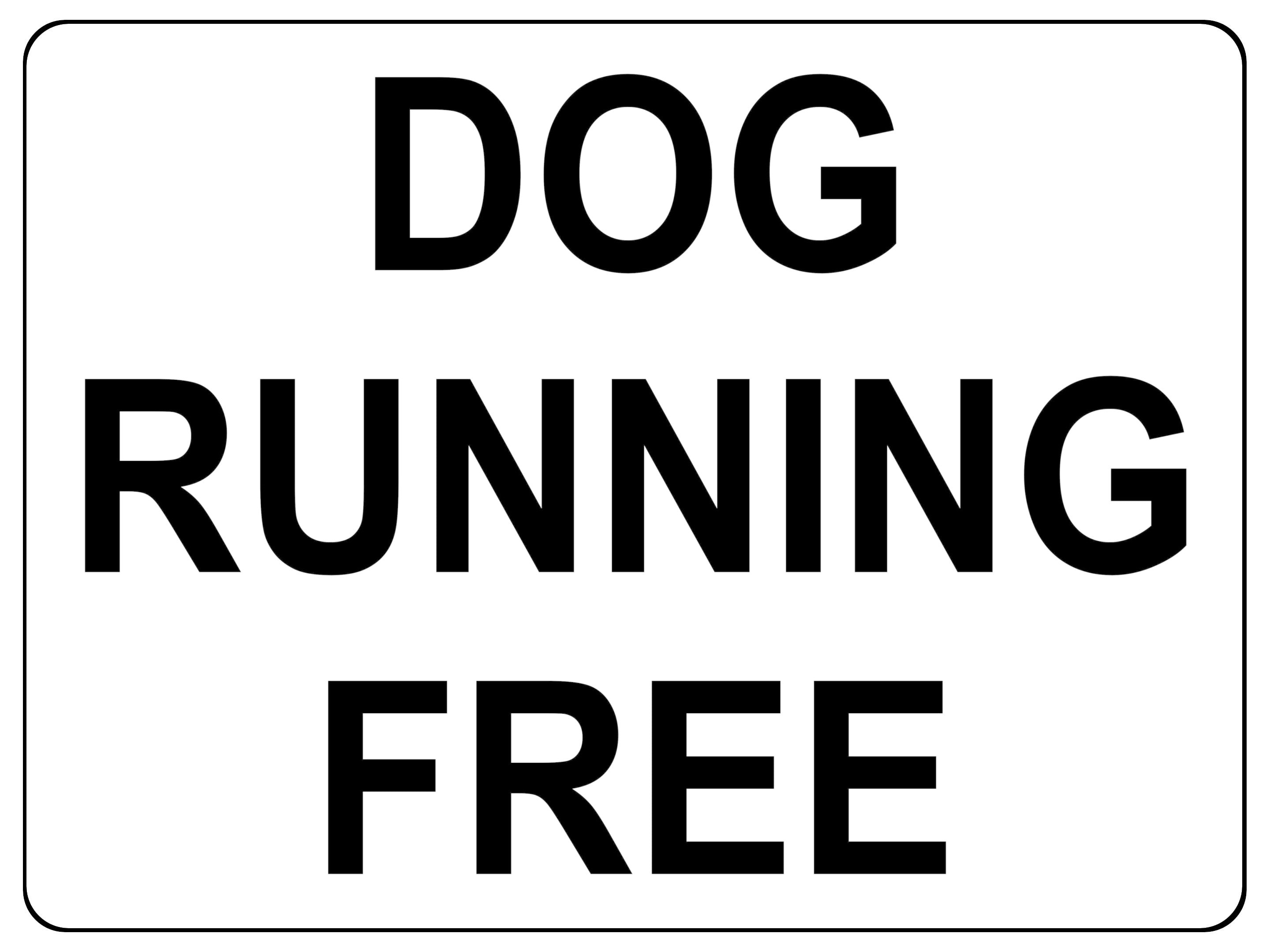 1340 DOG RUNNING FREE Safety Metal Aluminium Plaque Sign Door Gate Garden House