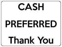 1651 CASH PREFERRED Thank You Metal Aluminium Plaque Sign Door Shop Bar Pub