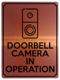 1873 DOORBELL CAMERA IN OPERATION Metal Aluminium Plaque Sign