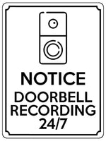 1879 NOTICE DOORBELL RECORDING 24/7 Door Gate Metal Aluminium Plaque Sign