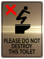 1858 PLEASE DO NOT DESTROY THIS TOILET Funny Metal Aluminium Plaque Sign