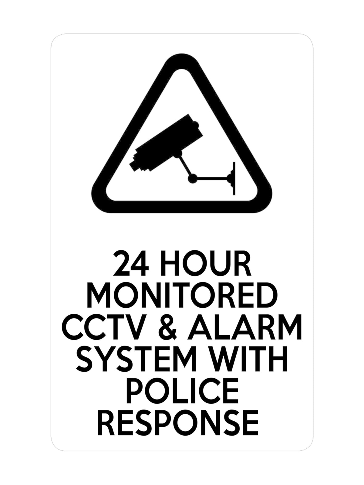 P015 24 HOUR MONITORED CCTV & ALARM SYSTEM Safety Plastic PVC Plaque Sign Card