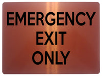 1841 EMERGENCY EXIT ONLY Door Gate Metal Aluminium Plaque Sign