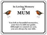 1846 In Loving Memory Of MUM Robin Memorial Funeral Metal Aluminium Plaque Sign