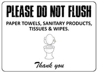 1859 PLEASE DO NOT FLUSH PAPER SANITARY PRODUCTS Toilet Metal Aluminium Plaque Sign