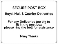 1903 SECURE POST BOX Royal Mail & Courier Deliveries Metal Aluminium Plaque Sign