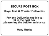 1903 SECURE POST BOX Royal Mail & Courier Deliveries Metal Aluminium Plaque Sign