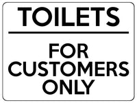 1882 TOILETS FOR CUSTOMERS ONLY Door Metal Aluminium Plaque Sign